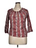 Chaps 100% Cotton Red 3/4 Sleeve Blouse Size XL - photo 1