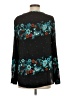 Ann Taylor LOFT 100% Polyester Floral Teal Long Sleeve Blouse Size S - photo 2