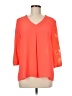 Brixon Ivy 100% Polyester Orange 3/4 Sleeve Blouse Size M - photo 1
