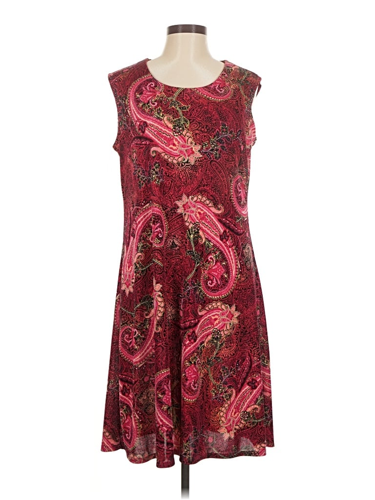Pre-owned White Stag Casual Dress In Burgundy