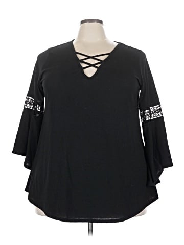 Indigo Rose 3/4 Sleeve Top (view 1)