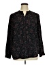 Hilary Radley 100% Polyester Floral Black Long Sleeve Blouse Size XL - photo 1