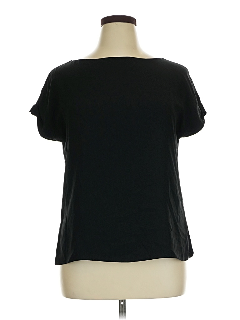 Pre-owned Mm. Lafleur Short Sleeve Top Black Sweetheart Neckline Tops
