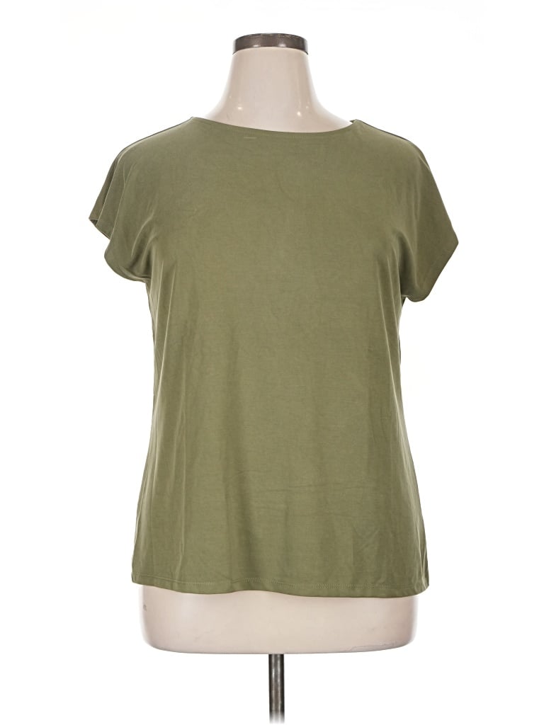 Pre-owned Nordstrom Rack Short Sleeve Top Green Boatneck Tops