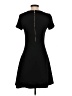 AVA Solid Black Casual Dress Size XS - photo 2