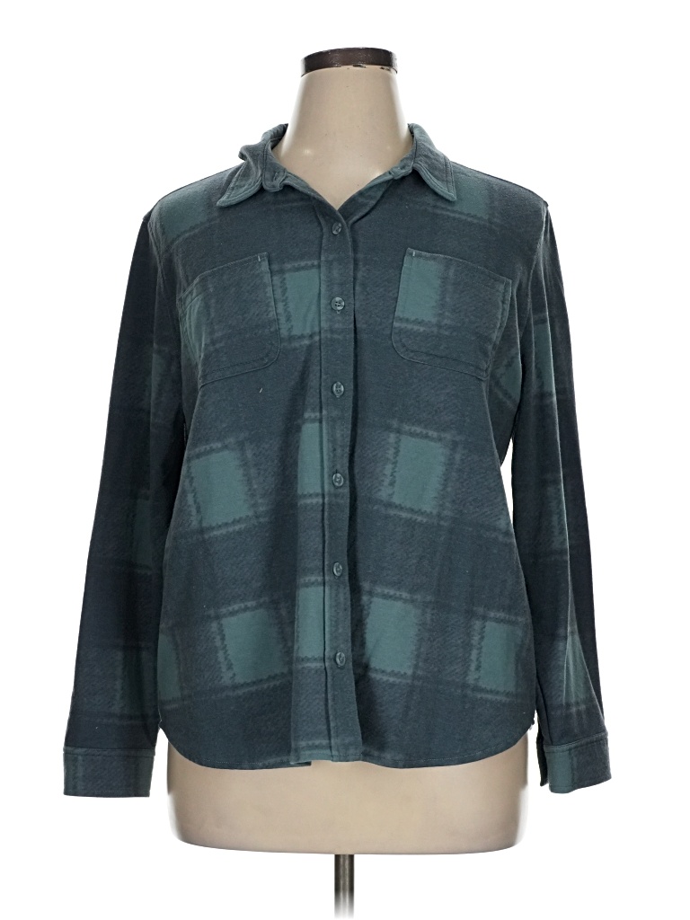 Pre-owned 32 Degrees Long Sleeve Blouse In Teal