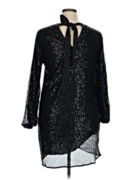 shein black sequin dress SHEIN Plus Size Black Dress Stand Collar Women Bodycon Mock Neck Glitt   Top model88