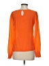 Pim + Larkin 100% Silk Orange Long Sleeve Silk Top Size S - photo 2