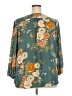 Fun2Fun 100% Polyester Floral Teal 3/4 Sleeve Blouse Size 2X - photo 2