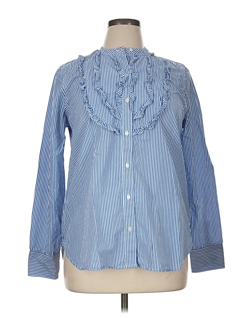 Pre-owned Jcrew Long Sleeve Button Down Shirt In Blue