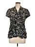 Style&Co Black Short Sleeve Blouse Size 12 Petite - photo 1