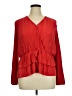 WHY 100% Polyester Red Long Sleeve Blouse Size XL - photo 1