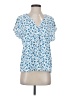 Ann Taylor 100% Polyester Blue Short Sleeve Blouse Size XS - photo 1