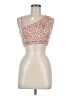 TAN + LINES Tan Sleeveless Top Size M - photo 1