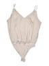 Express 100% Polyester Tan Bodysuit Size S - photo 1
