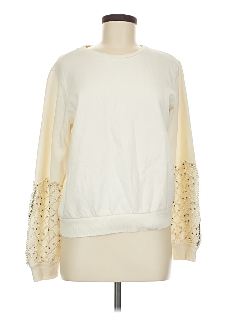 Pre-owned Express Sweatshirt In Ivory