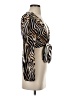 Shein 100% Rayon Animal Print Ivory Long Sleeve Blouse Size 2 - photo 4