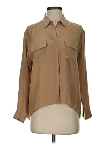 Amanda Uprichard Long Sleeve Silk Top (view 1)