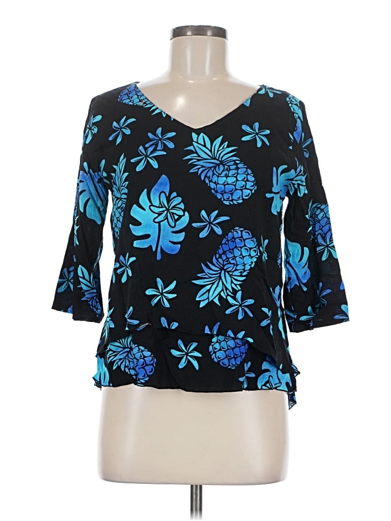 Pre-owned Assorted Brands 3/4 Sleeve Blouse In Blue