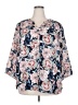 NYDJ 100% Polyester Floral Blue 3/4 Sleeve Blouse Size 2X - photo 1