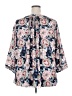 NYDJ 100% Polyester Floral Blue 3/4 Sleeve Blouse Size 2X - photo 2