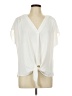 Beacon 100% Polyester Ivory Short Sleeve Blouse Size L - photo 1