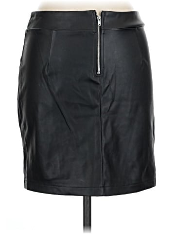 Chocolate Faux Leather Skirt (view 2)