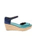 TOMS Color Block Teal Blue Wedges Size 6 1/2 - photo 1