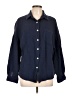 Automet 100% Rayon Houndstooth Blue Long Sleeve Button-Down Shirt Size L - photo 1