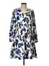 Taylor 100% Polyester Print Blue Casual Dress Size L - photo 1