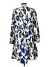 Taylor 100% Polyester Print Blue Casual Dress Size L - photo 2