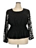 Torrid 100% Polyester Black Long Sleeve Blouse Size 2X Plus (2) - photo 1
