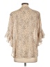 Unbranded 100% Polyester Animal Print Tan 3/4 Sleeve Blouse Size L - photo 2