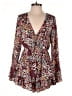 Mi ami 100% Polyester Floral Burgundy Romper Size S - photo 1