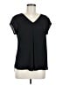 Halogen 100% Polyester Black Short Sleeve Blouse Size M - photo 1