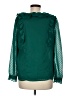 Ann Taylor LOFT 100% Polyester Green Long Sleeve Blouse Size M - photo 2