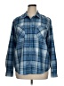 Ascend Plaid Blue Long Sleeve Blouse Size XL - photo 1