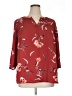 Daniel Rainn 100% Polyester Floral Burgundy 3/4 Sleeve Blouse Size 1X - photo 1