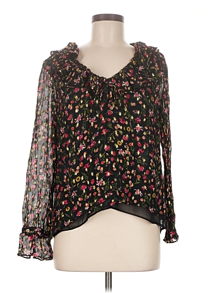 Pre-owned Jcrew Long Sleeve Blouse In Black