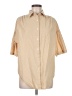 Unbranded 100% Cotton Solid Tan Short Sleeve Button-Down Shirt Size M - photo 1