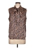 J.Crew 365 100% Polyester Animal Print Brown Sleeveless Blouse Size L - photo 1