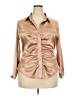 Zenobia Metallic Tan Long Sleeve Blouse Size 2X - photo 1