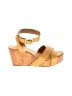 Tory Burch 100% Leather Yellow Tan Wedges Size 9 - photo 1