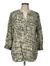 Assorted Brands Animal Print Green 3/4 Sleeve Blouse Size L - photo 1