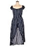 Papaya 100% Rayon Stripes Blue Romper Size L - photo 1