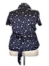 Cato 100% Polyester Stars Blue Short Sleeve Blouse Size 22 - photo 2
