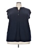 Anne Klein Blue Short Sleeve Blouse Size 3X - photo 1