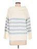 Le Lis 100% Acrylic Stripes Ivory Turtleneck Sweater Size M - photo 1
