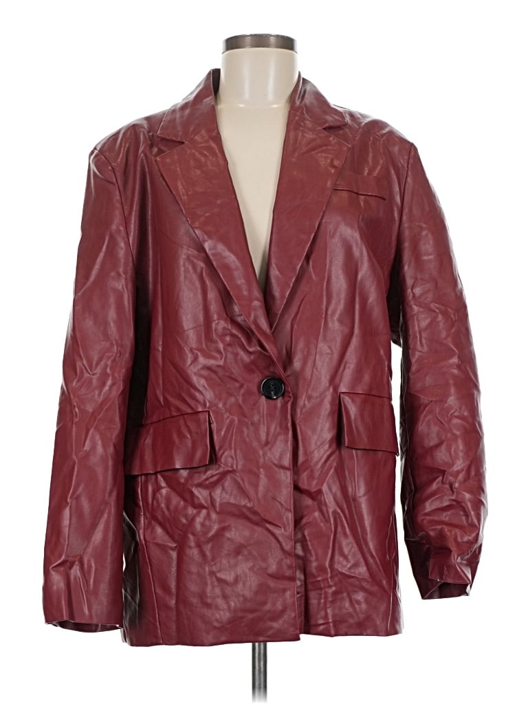 Pre-owned Princess Polly Blazer Jacket In Burgundy