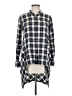 Max Studio 100% Rayon Plaid Blue Long Sleeve Button-Down Shirt Size M - photo 1